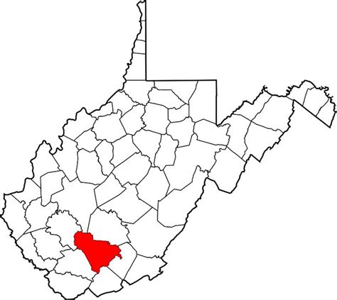 Map Of West Virginia Highlighting Raleigh County List Of Counties In