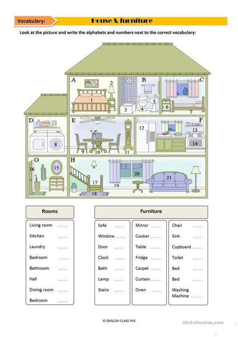 House And Furniture Worksheet ️ ️ ️ Ittt Vocabulary Worksheets Vocabulary English Vocabulary