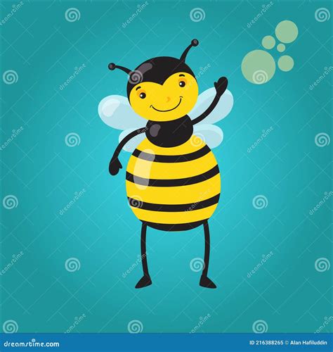 Cartoon Cute Bee Mascot Expression Face Of Bee Vector Stock Vector