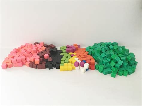 Counting Blocks Small Colored Blocks Manipulatives Etsy