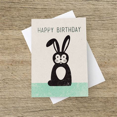 Happy Birthday Rabbit Birthday Card By The Strawberry Card Company
