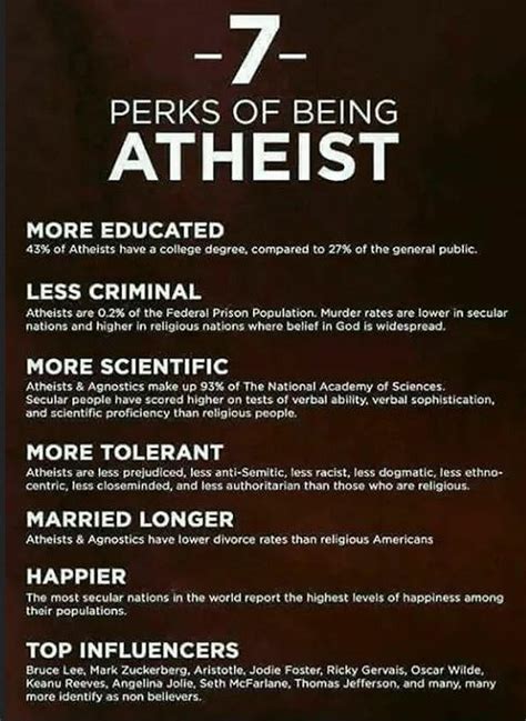 7 Perks Of Being An Atheist Atheist Humor Atheist Quotes Atheist