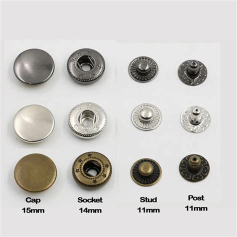 Wholesale 90setslot 15mm 484831 Four Part Brass Metal Button Spring
