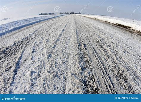 Slippery Road Stock Image Image Of Danger Horizon Winter 12476879