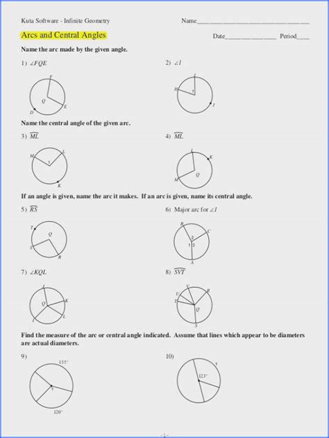 15.2 angles in inscribed polygons answer key : Central Angles and Inscribed Angles Worksheet Answer Key ...