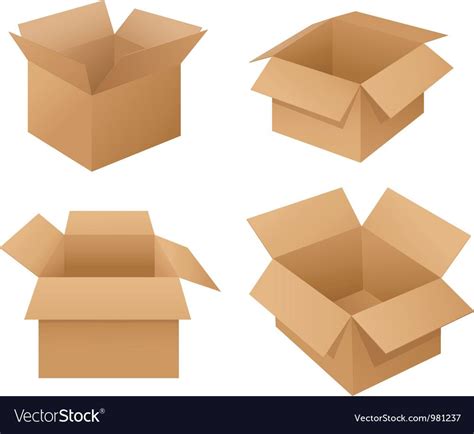 Cardboard Boxes Royalty Free Vector Image Vectorstock Sponsored Royalty Boxes