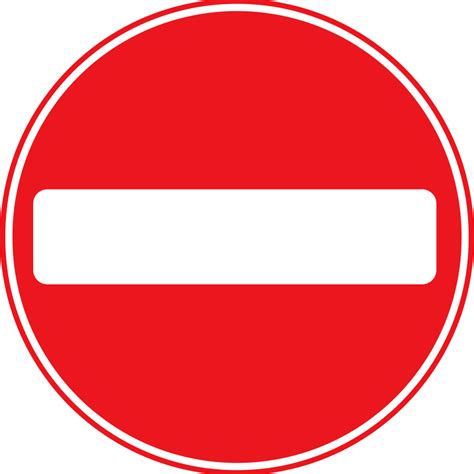 No Entry Traffic Roadsign Vector Image Free Svg