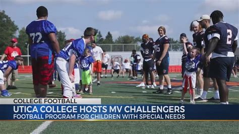 Utica College Football Hosts Mohawk Valley Challengers Children With