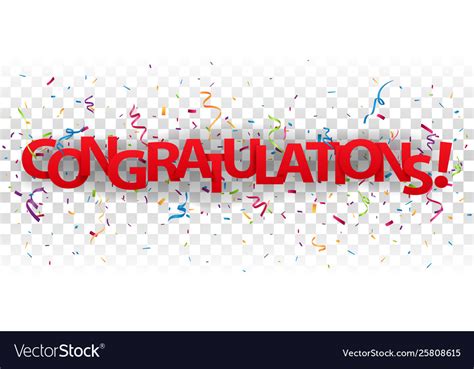 Congratulations Sign Letter With Colorful Confetti