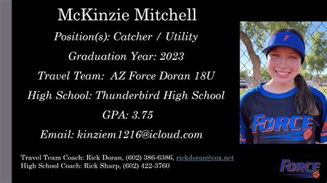 Mckinzie Mitchell Softball Skills Video 2023 Catcher Utility Youtube