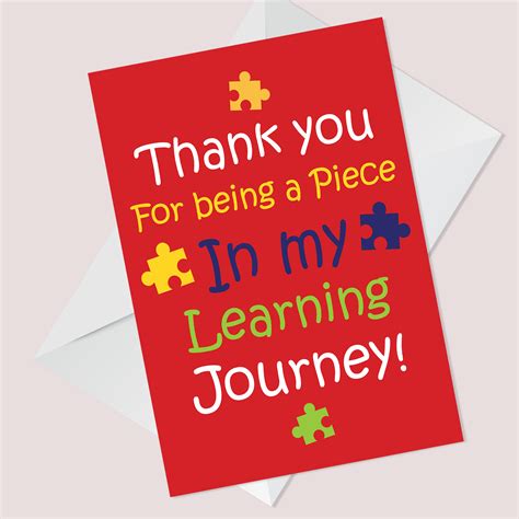 End Of Term Thank You Card For Teacher Teaching Assistant Card
