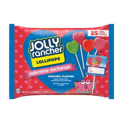 Jolly Rancher Valentines Lollipops Assortment 25 Ct Foods Co