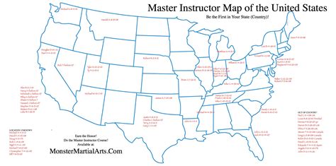The Map Martial Arts Martial United States Map