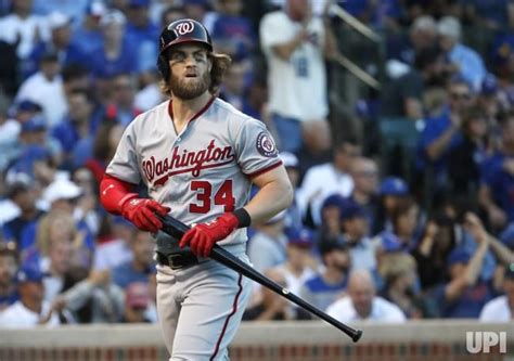 Washington Nationals Right Fielder Bryce Harper Strikes Out Against The