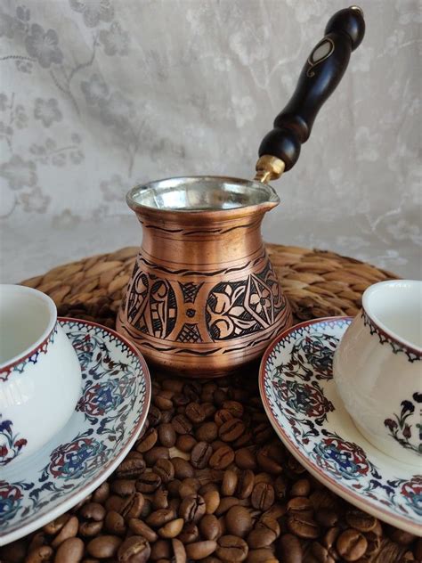 Pin On Turkish Coffee Set Copper Pitcher Grinder Teapot