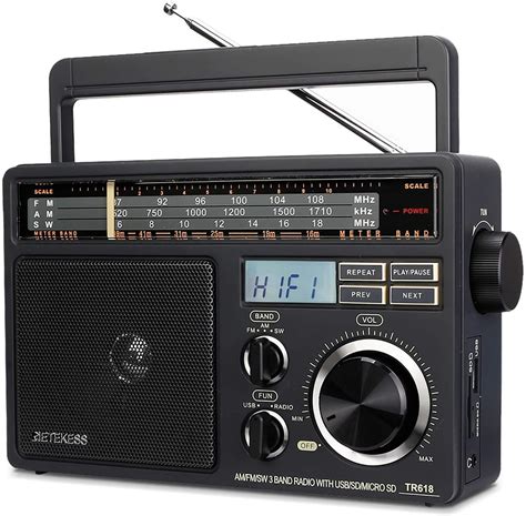 Retekess TR618 Analog AM FM Radio, Portable Transistor Radio, short ...