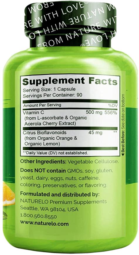 The best natural vitamin c supplement contain rewarding active ingredients that alleviate various health and cosmetic problems. NATURELO Vitamin C with Organic Acerola Cherry and Natural ...