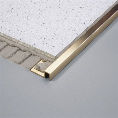 Square Edge Dpm High Gloss Polished Brass Tile Trim 25m By Dural