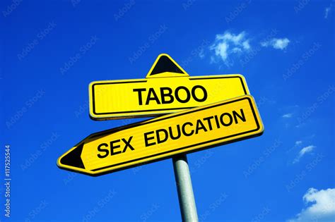 Taboo Vs Sex Education Traffic Sign With Two Options School And Lessons For Teenagers And