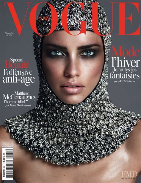 Cover Of Vogue Paris With Adriana Lima November 2014 Id32252