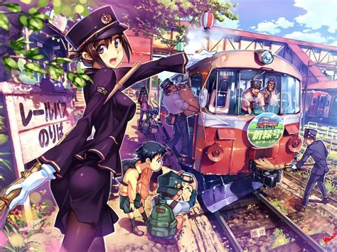 Women With Hats Open Mouth Rail Wars Anime Train Railway Anime