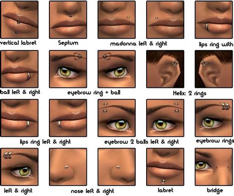 Ideas For Facial Piercings Closet Case Sims 4 Piercings Piercings