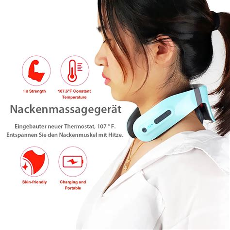 6 Modes 18 Intensities Neck Massager With Heat Function Intelligent Wireless Rechargeable Neck