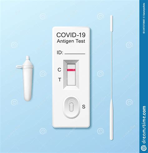 Covid 19 Antigen Testing Kits Coronavirus Rapid Test Design On Blue