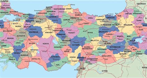 Turkey Political Map Illustrator Vector Eps Maps Eps Illustrator Map