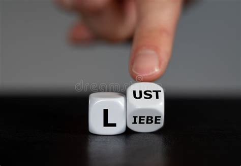 Cubes Form The German Words `lust` Desire And `liebe` Love Stock Image