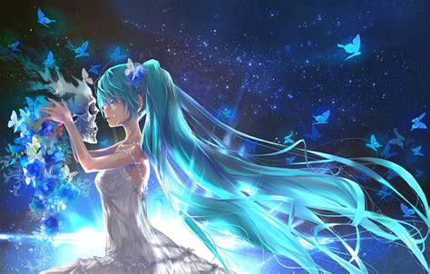 Fond D écran Illustration Anime Filles Anime Vocaloïde Hatsune Miku Crâne Mythologie