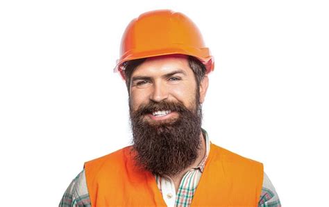 Premium Photo Builder In Hard Hat Foreman Or Repairman In The Helmet