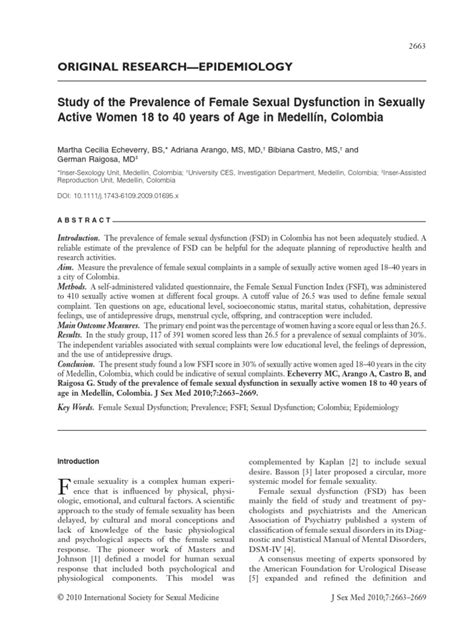 trastorno sexual pdf logistic regression mental disorder