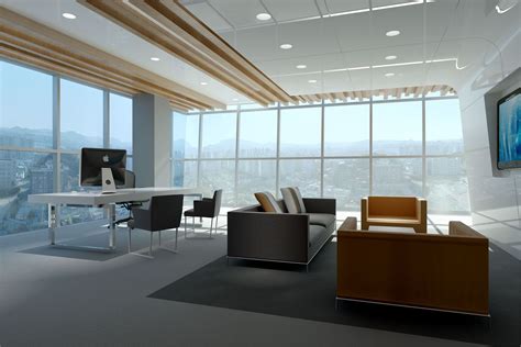 Concept Van Een Zakelijk Kantoor Met Spectaculair Uitzicht Office Interior Design Modern