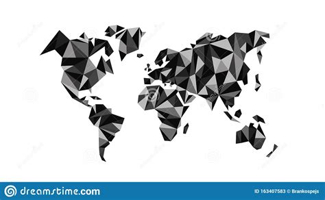 Abstract World Map With Polygons On White Background Vector