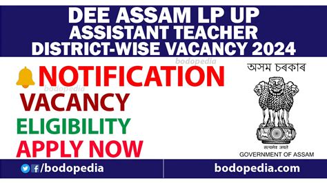Dee Assam Lp Up District Wise Vacancy Check Details Bodo Pedia
