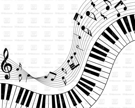 Musical Note Staff And Piano Keys Music Concept Vector