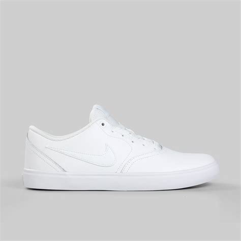 Nike Sb Check Solar Leather White White Vast Grey Nike Skateboarding