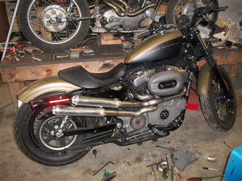 Lowbrow customs shotgun exhausts on a 1991 harley davidson sportster. 1200 sportster custom exhaust? - Page 2 - Harley Davidson ...