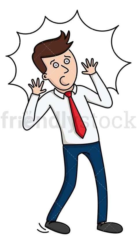 Hombre De Negocios Tomado Por Sorpresa Cartoon Vector Clipart