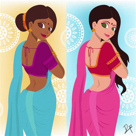 Indian Woman Saree Vector Illustration Vector Illustration India Traditional Dress Cute Art