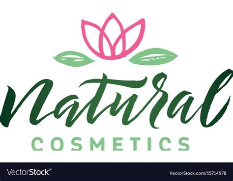 Natural Cosmetics Logo Beauty Lettering Royalty Free Vector