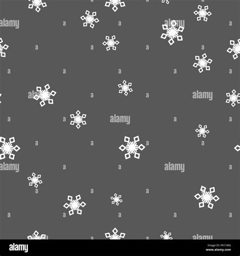 White Snowflakes Seamless Pattern Gray Background Illustration Stock