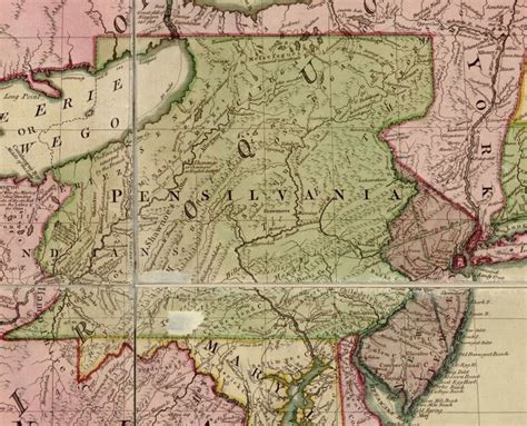 Interesting Map Of Pensilvania In 1755 From A 1755 Map Of New
