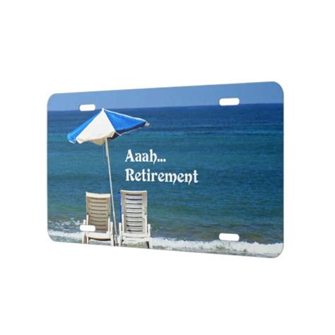 Aaahretirement Relaxing At The Beach Fun License Plate Zazzle