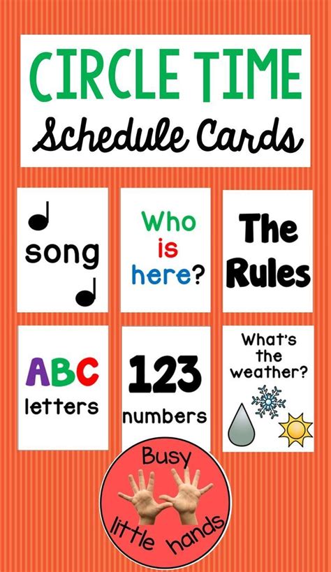 Circle Time Schedule Cards For Preschool Circle Time Preschool