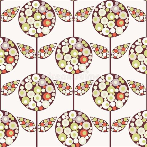Abstract Floral Vector Seamless Pattern Background Mid Century Modern