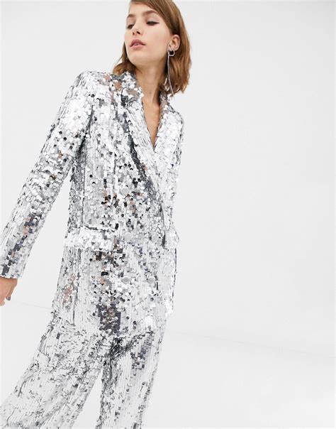 asos edition double breasted blazer in sequin asos fashion sequin suit work outfits women