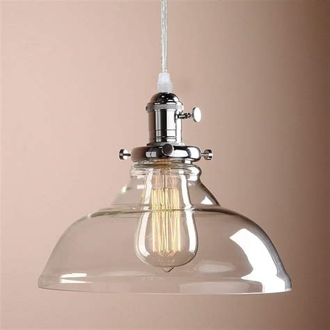 Louvra Industrial Vintage Glass Pendant Light Glass Cover Shade Ceiling