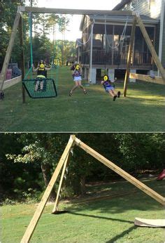 Attach swing hangers to the 4 x 6 beam. Image result for 6x6 post swing set | playground ...